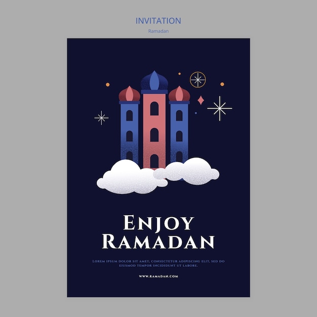 PSD gratuito modello di invito alla celebrazione del ramadan