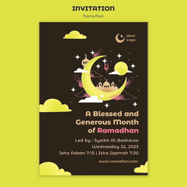 Free PSD ramadan celebration invitation template