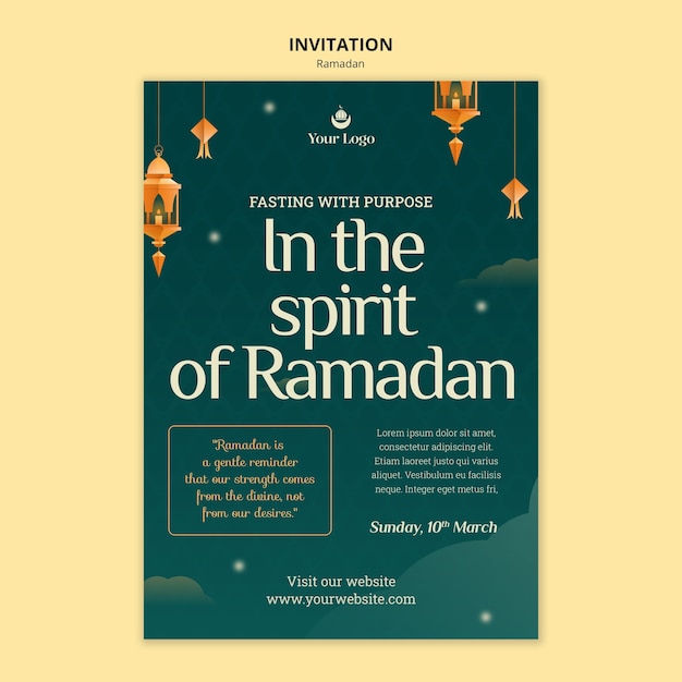 Free PSD Invitation Template for Ramadan Celebration – Download Now!