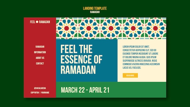 Free PSD ramadan celebration landing page template