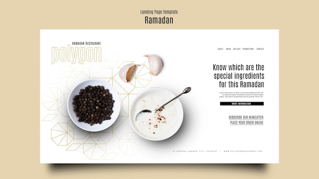 Free PSD ramadan celebration landing page template