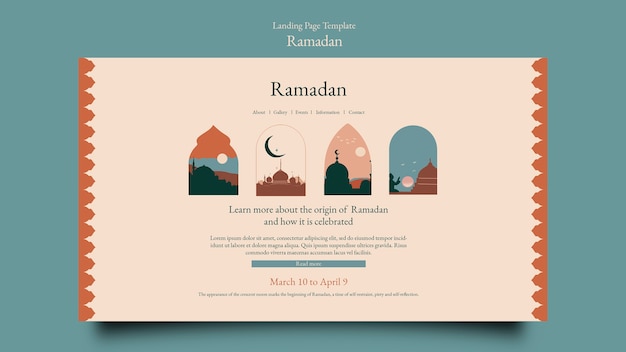 Modello di pagina di destinazione per la celebrazione del ramadan