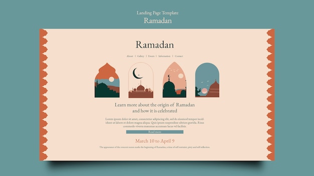 Modello di pagina di destinazione per la celebrazione del Ramadan