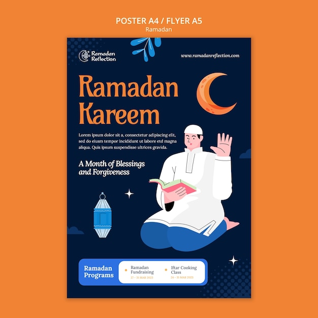 Free PSD ramadan celebration poster template