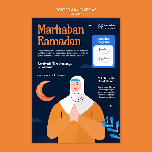 Modello del manifesto di celebrazione del ramadan