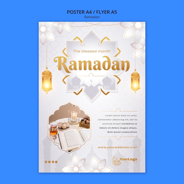 PSD gratuito modello del manifesto di celebrazione del ramadan