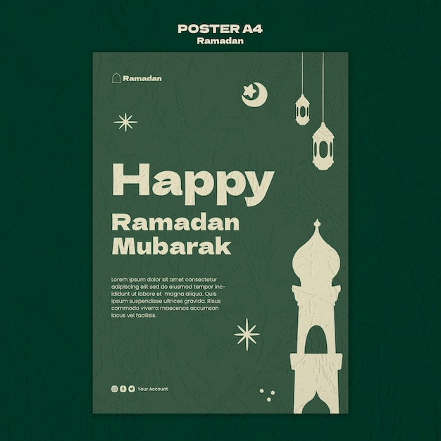 Free PSD ramadan celebration poster template