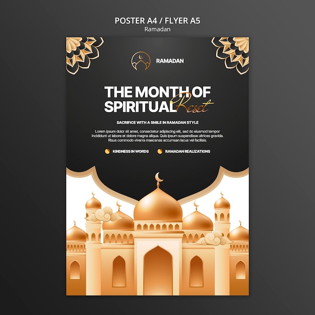 PSD gratuito modello di poster per la celebrazione del ramadan