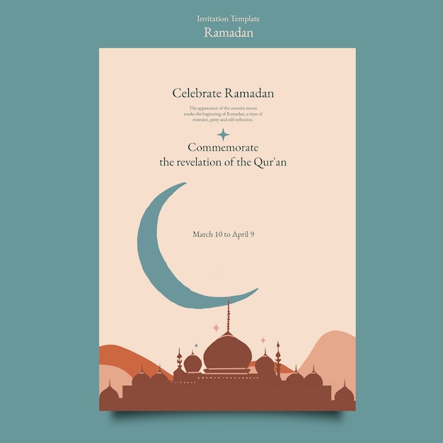 PSD gratuito modello di poster per la celebrazione del ramadan