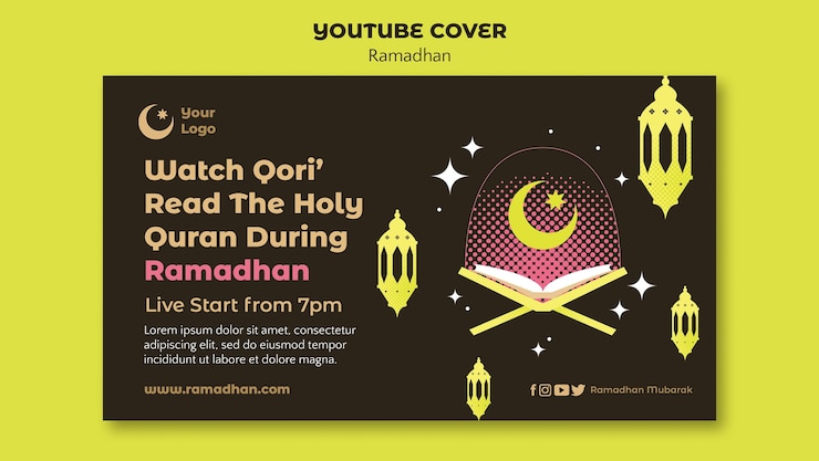 मुफ़्त PSD ramadan celebration youtube cover template