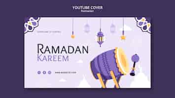 Бесплатный PSD Обложка youtube празднования рамадана