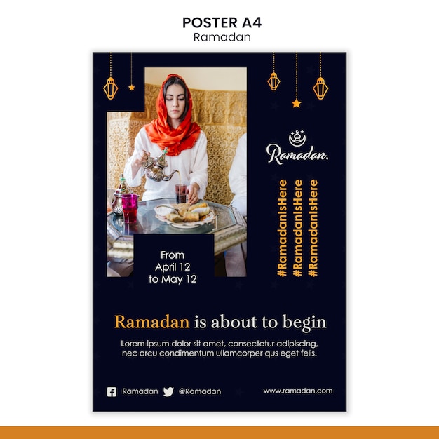 Modello di volantino per eventi di Ramadan