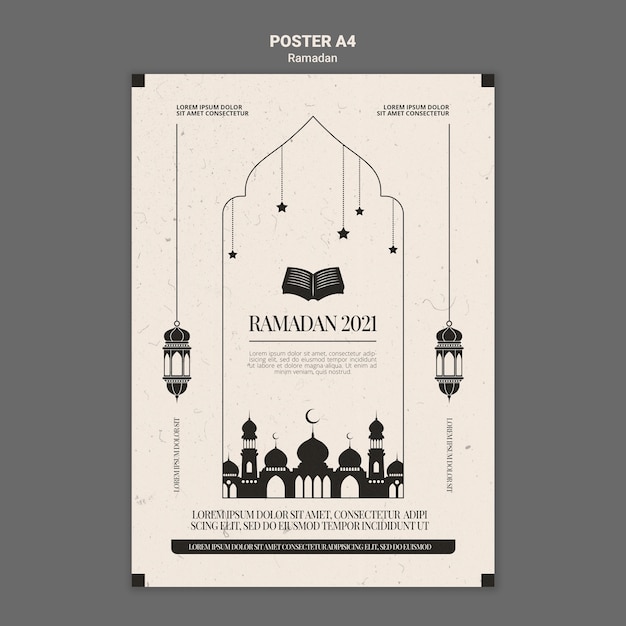 PSD gratuito modello di poster di eventi di ramadan