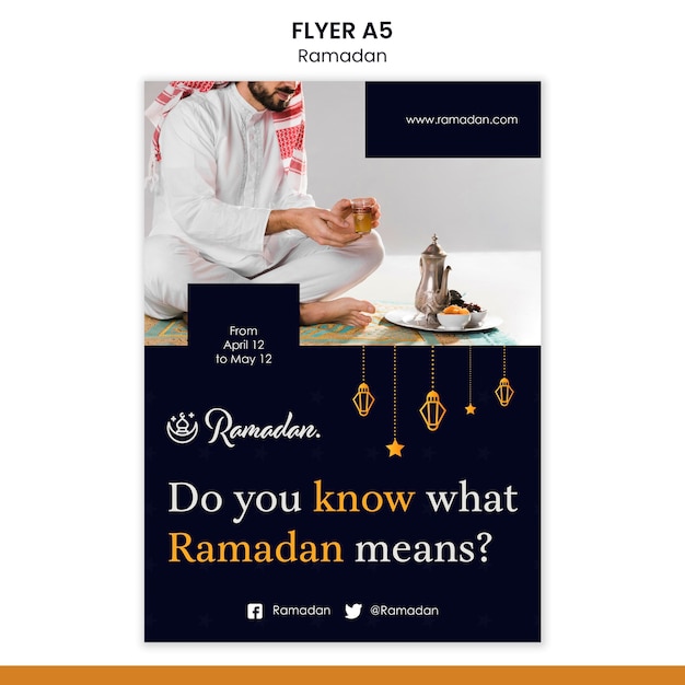 PSD gratuito modello di poster di eventi di ramadan