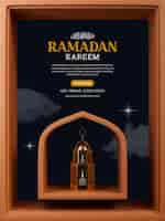 Free PSD ramadan kareem 3d social media story template