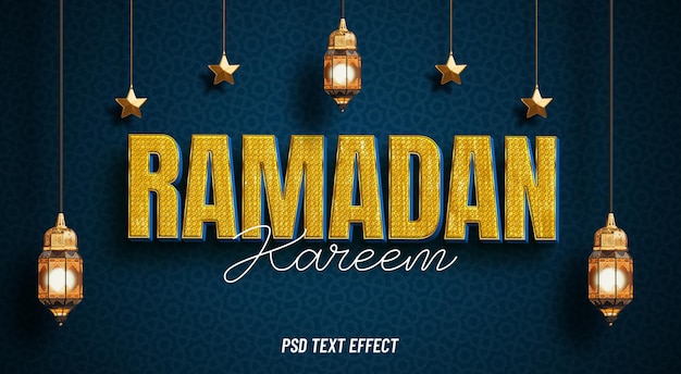 PSD gratuito effetto testo modificabile ramadan kareem