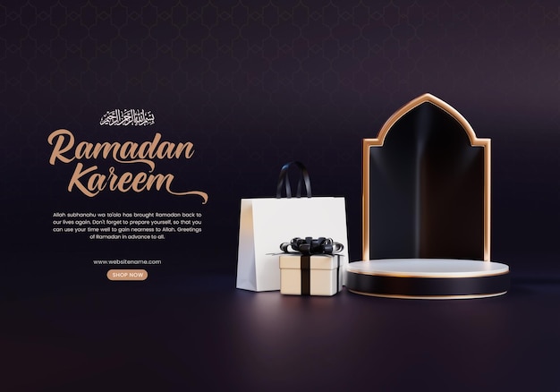 PSD gratuito modello di banner islamico di lusso ramadan kareem con moschea