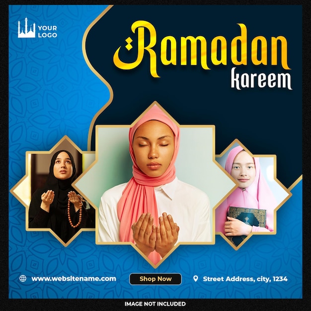 Free PSD ramadan kareem social media post template design