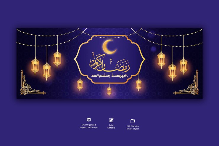 Free PSD ramadan kareem traditional islamic festival religious facebook cover