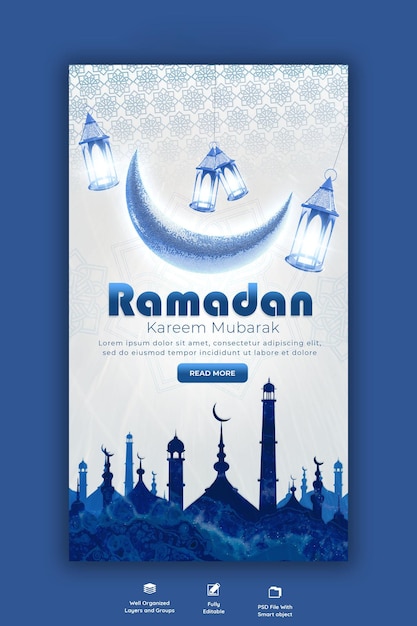 Ramadan kareem traditional islamic festival religious instagram and facebook story