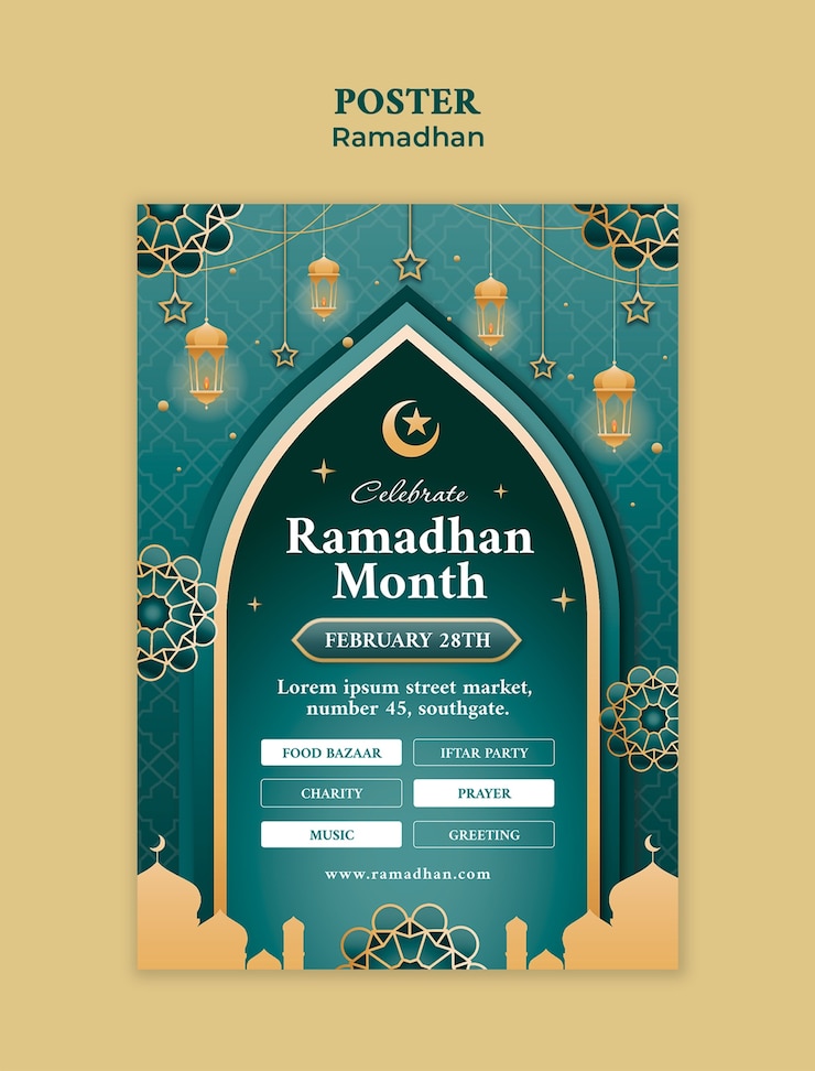 Free PSD ramadan poster template design