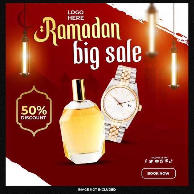 Бесплатный PSD Рамадан распродажа в социальных сетях и пост в instagram