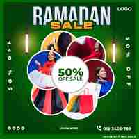 Free PSD ramadan sale social media design post template