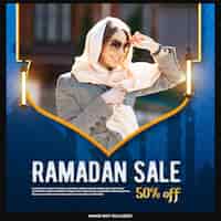 PSD gratuito social media di vendita del ramadan e post di instagram