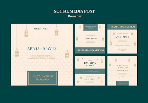 Free PSD ramadan social media posts set