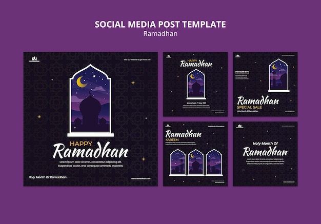 PSD gratuito modello di post sui social media del ramadan