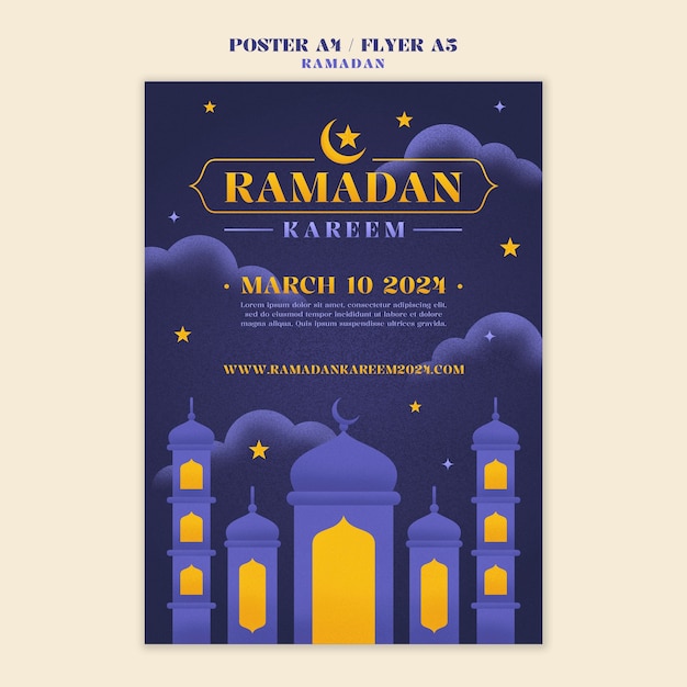 PSD gratuito progettazione del modello di ramadan