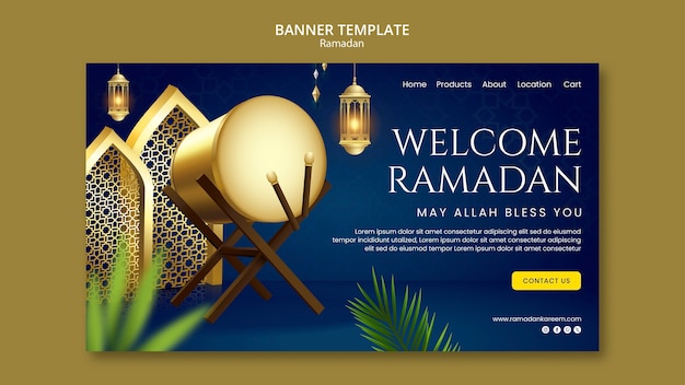 PSD gratuito progettazione del modello ramadan