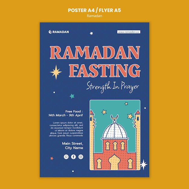 PSD gratuito progettazione del modello ramadan