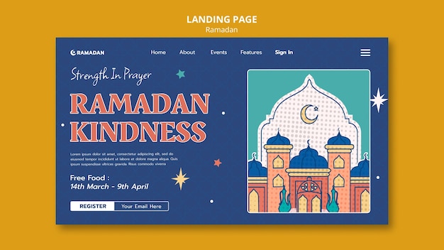 PSD gratuito progettazione del modello ramadan