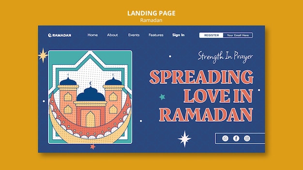 Бесплатный PSD Дизайн шаблона рамадана