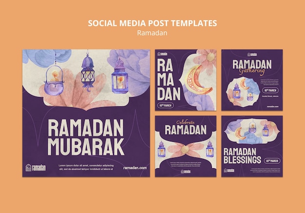 PSD gratuito progettazione del modello ramadan