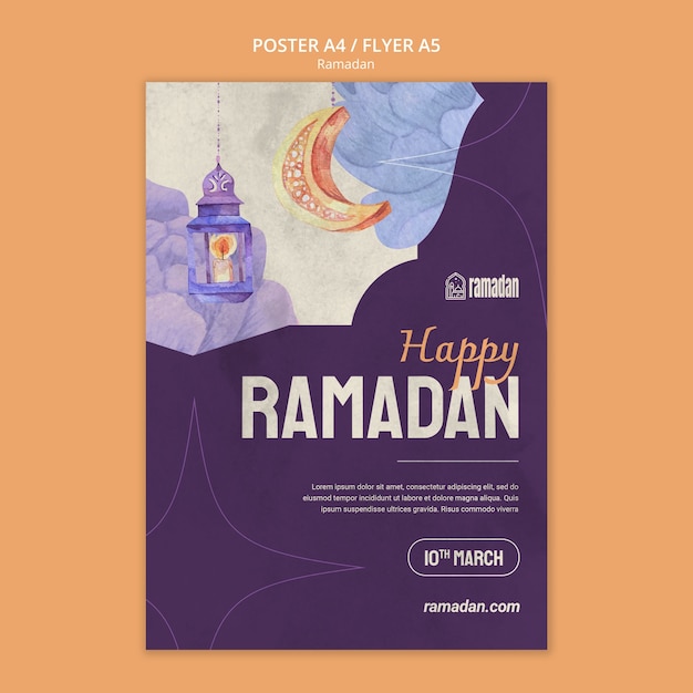 PSD gratuito progettazione del modello ramadan