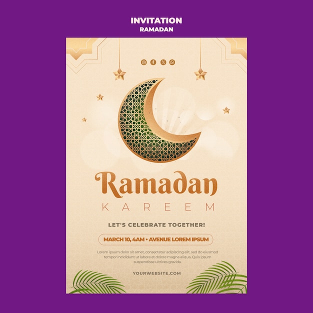 PSD gratuito progettazione del modello ramadan