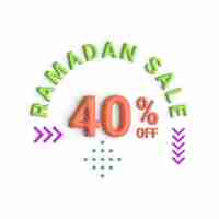 Free PSD ramadan up to 40 off sale 3d banner