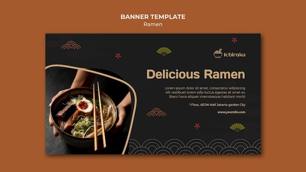 PSD gratuito modello di banner concetto di ramen