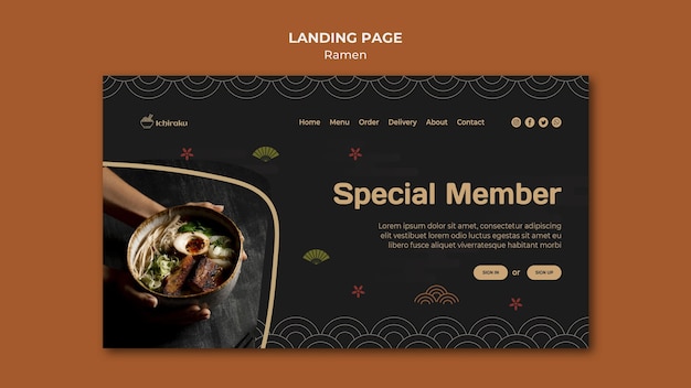 Free PSD ramen concept laning page template