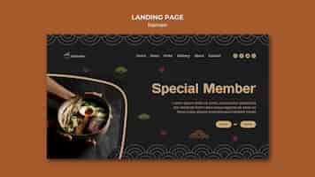 Free PSD ramen concept laning page template