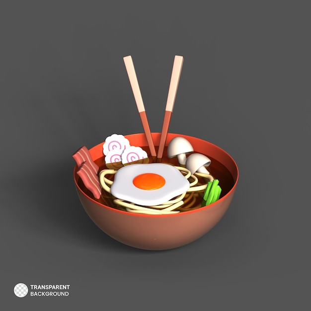 PSD gratuito ramen icona isolato rendering 3d ilustration