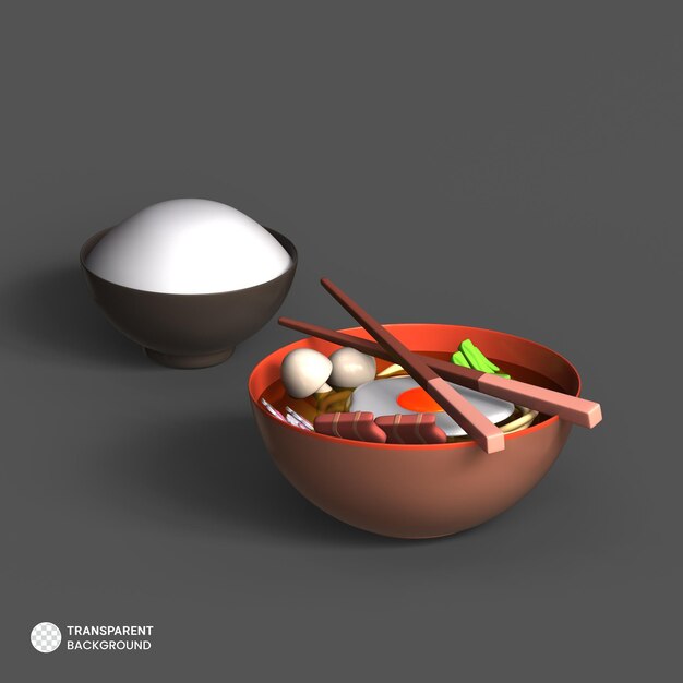 ラーメン アイコン分離 3 d レンダリング小話