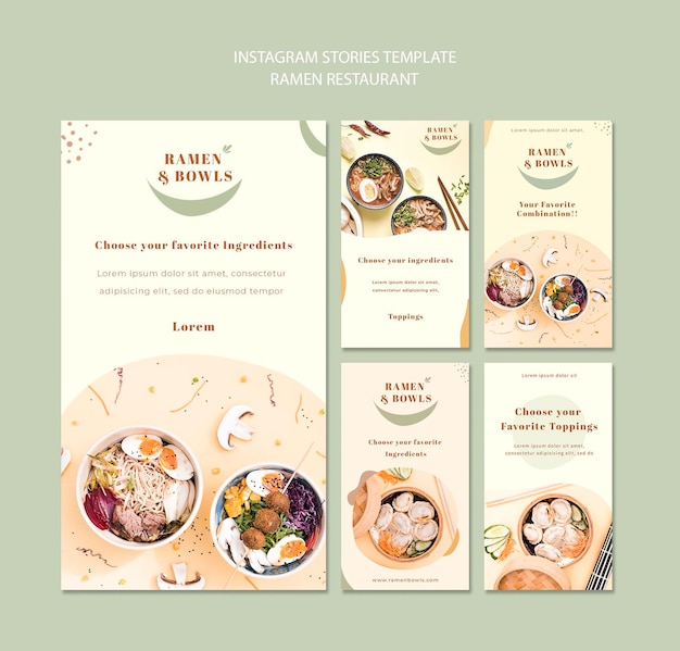 Ramen restaurant instagram stories template