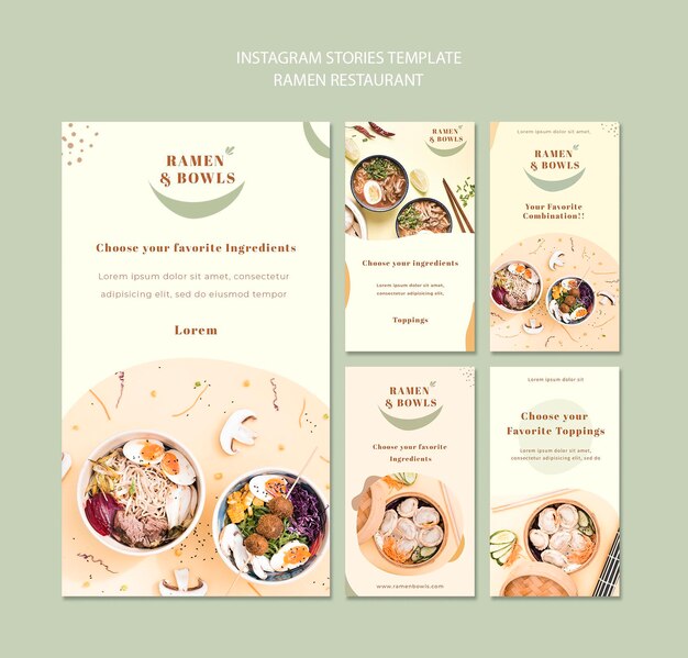 ラーメン店instagram stories template