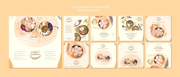 ラーメン店instagram stories template