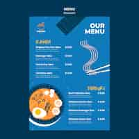 Free PSD ramen restaurant menu template