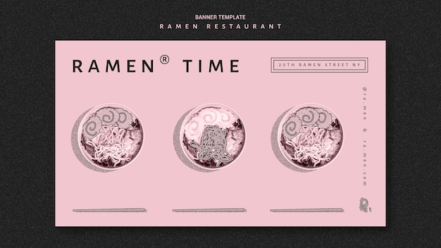 Ramen time restaurant banner template