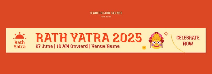 मुफ़्त PSD rath yatra 2025 event banner